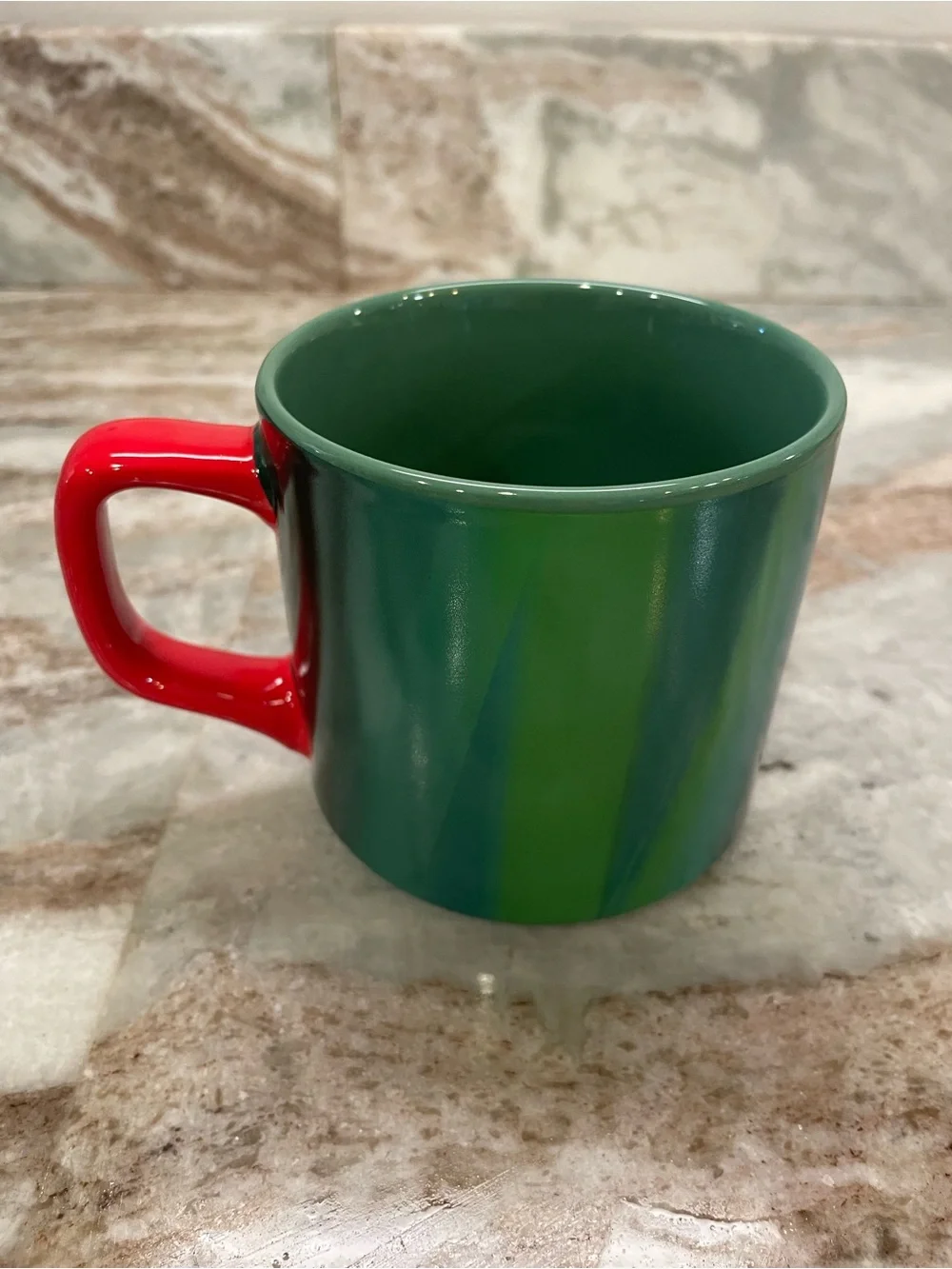 Starbucks Emerald Green Mug with Red Handle